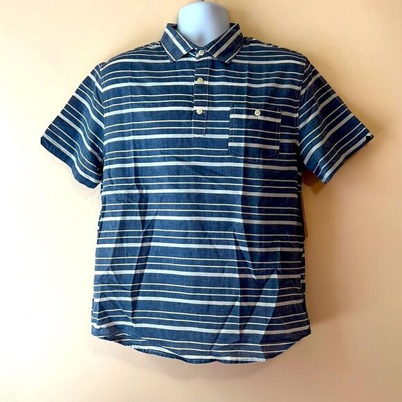 Threads 4 Thought Mens Striped Collared Shirt Sz M - Picture 2 of 4